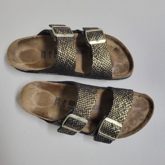 Birkenstock Arizona Shiny Pithon Sandals. - Picture 3 of 10